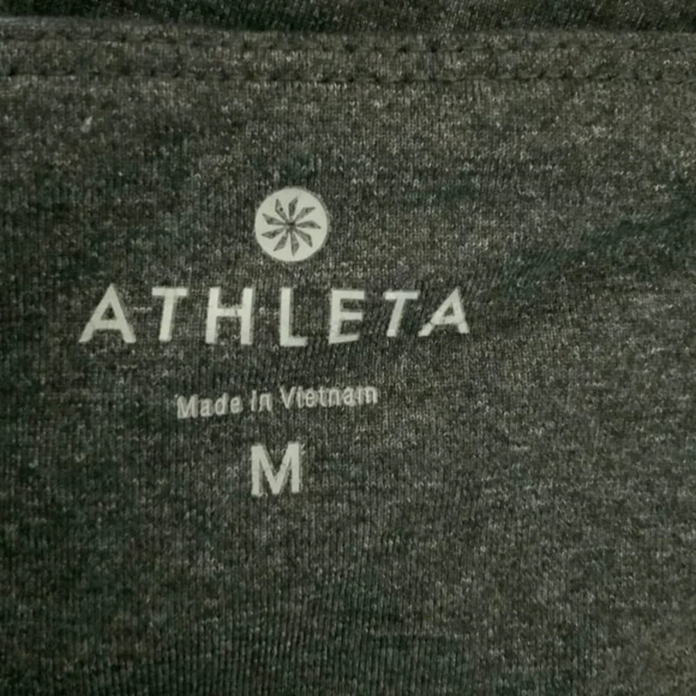 Athleta Contrast Waist Cropped Athletic Leggings Gray S
